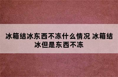 冰箱结冰东西不冻什么情况 冰箱结冰但是东西不冻